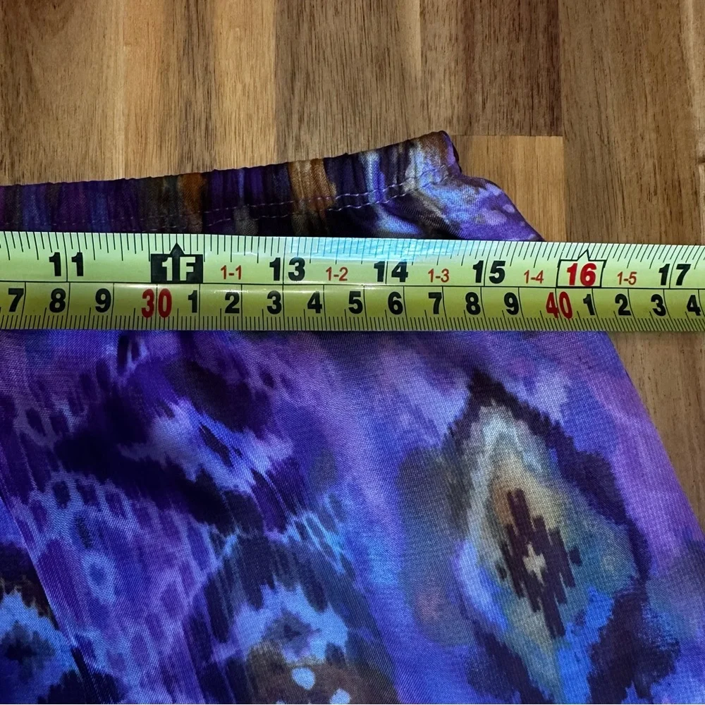 Y2K Knitworks Purple Graphic Patterned High-Low Lined‎ Skirt size XL
